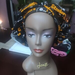 Pittsburgh Steelers Black & Gold Satin Hair Bonnet - Women Accessories